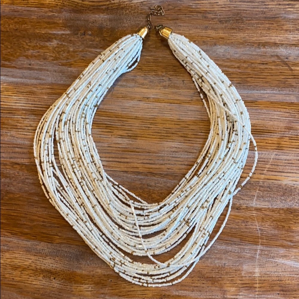 White and Gold beaded necklace